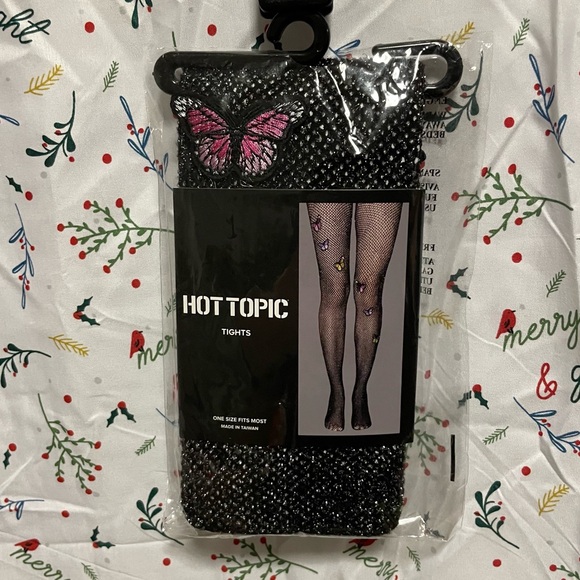 NWT Hot Topic Limited Edition Discontinued Butterfly Tights One Size - Picture 2 of 3